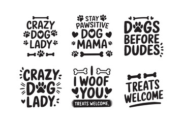 Funny Dog Lover Quotes Bundle – Pet Mom Typography Clipart Set