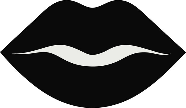 Human lips icon  vector illustration on transparent background.