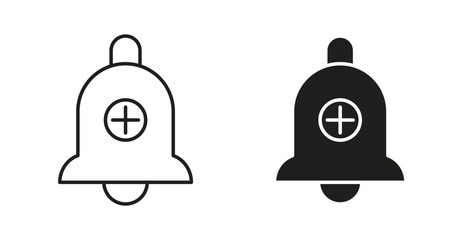 Cowbell circle plus icon