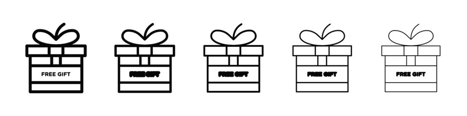 Free gift icon isolated vector on white background set