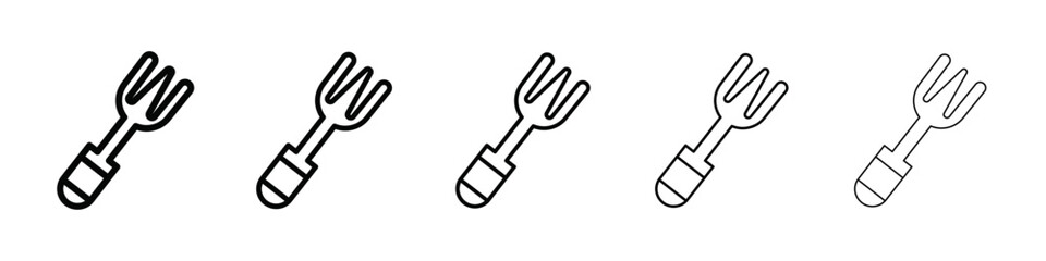 Garden fork icon isolated vector on white background set