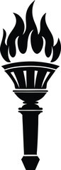 Patriotic torch silhouette icon vector illustration on transparent background.