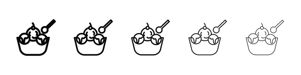 Gelato ice cream icon isolated vector on white background set
