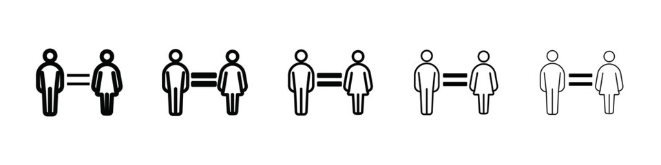 Gender equality icon isolated vector on white background set