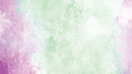 Abstract Watercolor Background Pastel Pink Purple and Light Green Color Splashes Soft Texture Digital Painting Design Element for Wedding Invitation Card Template