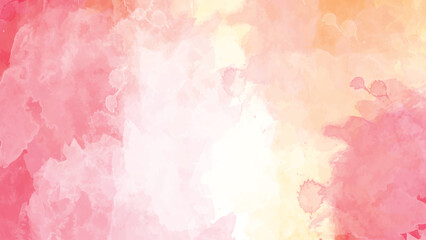 Abstract Watercolor Background Pastel Pink Orange Yellow Hues Soft Blends Splashes Light Texture Design Element Wedding Invitation Card Template