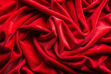 Obraz premium Luxurious Red Velvet Fabric Texture Draped, Rich, Deep Crimson Cloth Background