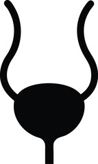 Human bladder urinary system icon  vector illustration on transparent background.