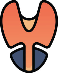 Human thyroid gland icon  vector illustration on transparent background.