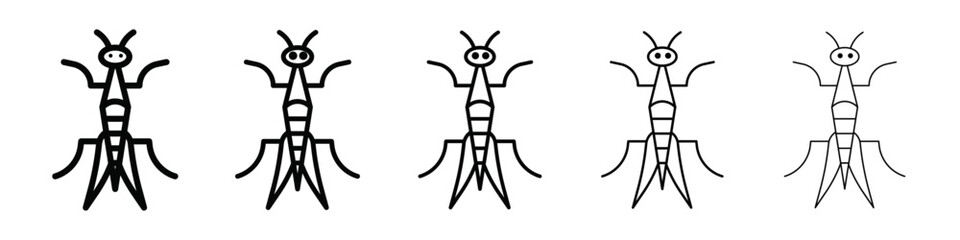 Grasshopper icon isolated vector on white background set