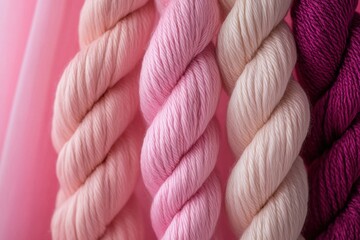 Soft pink merino wool yarn for knitting or crocheting