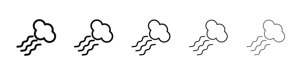 gust icon isolated vector on white background set