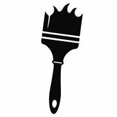 Paintbrush black vector silhouette on white background