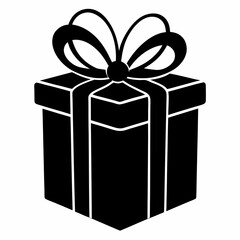 Gift box vector black silhouette on white background
