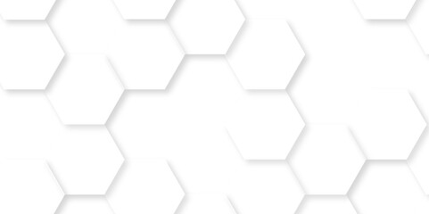 Hexagon concept design abstract technology background. with 3D Futuristic honeycomb mosaic white background .Science network pattern, connecting lines and dots Medical background, Vector illustration