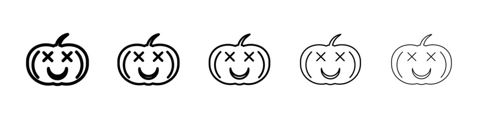 Halloween pumpkin icon isolated vector on white background set