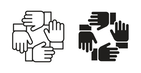 Collaboration icon Logos. Flat Vector Icon Design Template