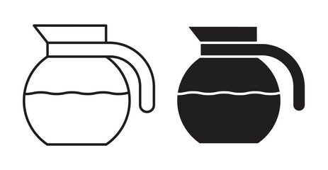 Coffee pot icon for social media, app, and web design. Vector illustration.