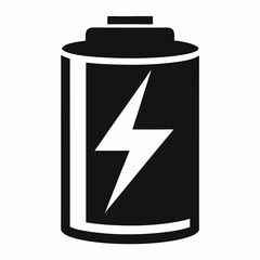 Battery black vector silhouette on white background