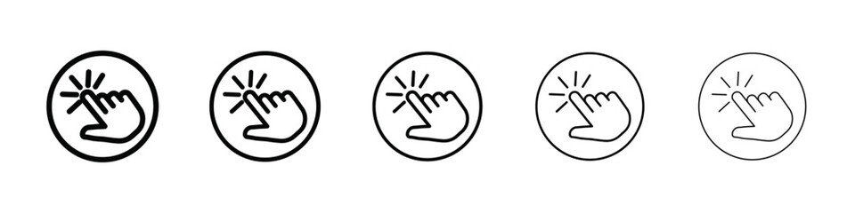 Hand clicking icon isolated vector on white background set