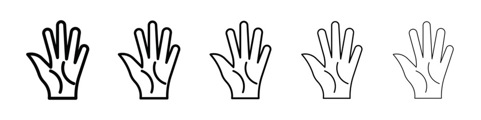 Hand icon isolated vector on white background set