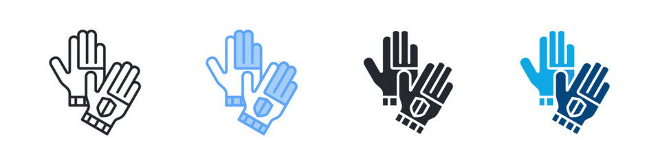 Gloves Icon Set Multiple Style. Design In Outline, Blue, Glyph, Dual Tone