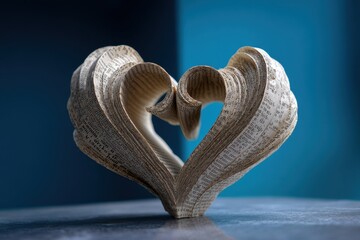 Heart-shaped book pages forming a symbol of love and literature