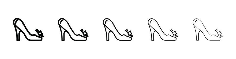 high heel shoes icon isolated vector on white background set