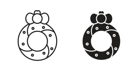 Christmas wreath icon