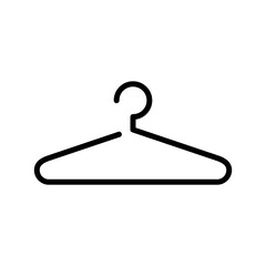 Hanger line icon. Fashion and beauty concept. Wardrobe, laundry, or boutique themes. Garment care, laundry, or dry cleaning. Apparel branding, e-commerce idea. Clothes symbol. Vector flat illustration