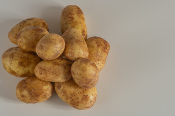 potatoes on a wooden table