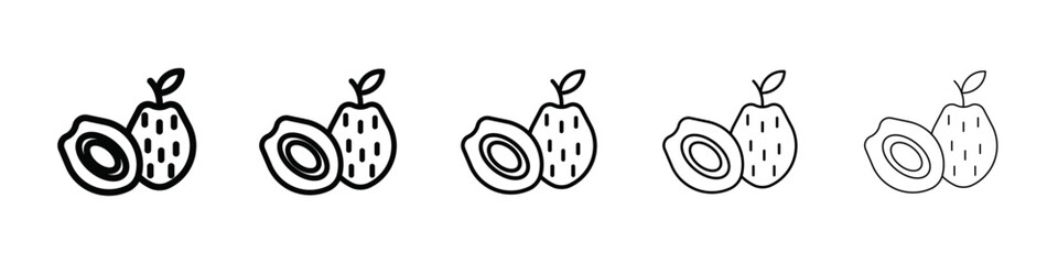 jujube icon isolated vector on white background set