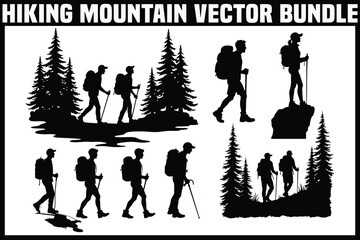 Obraz premium hiking mountain vector bundle