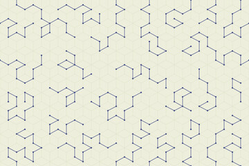 Repeating hexagonal tracery design forming a seamless geometric tech background for digital art