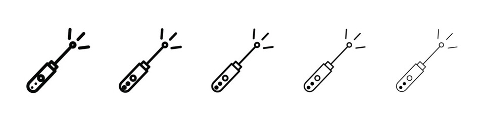 laser icon isolated vector on white background set