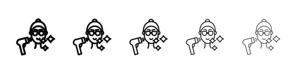 laser dermatology icon isolated vector on white background set