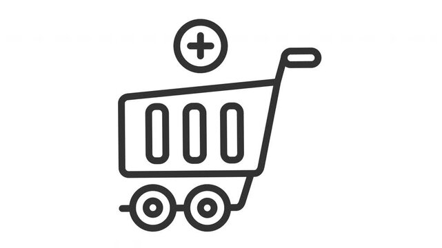 animated add to cart icon. Perfect for website, digital, online, computer, animation, technology, internet, retail, store, marketing, website, commerce, web, shop, delivery, market, network