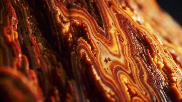 Close-up of layered mineral formations - Powered by Adobe