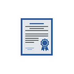 Fototapeta premium Simple Blue Certificate of Achievement Icon.