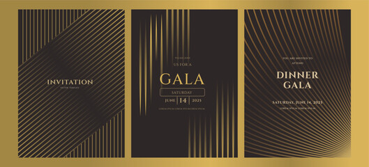 Elegant Gold Dinner Gala Invitation Templates