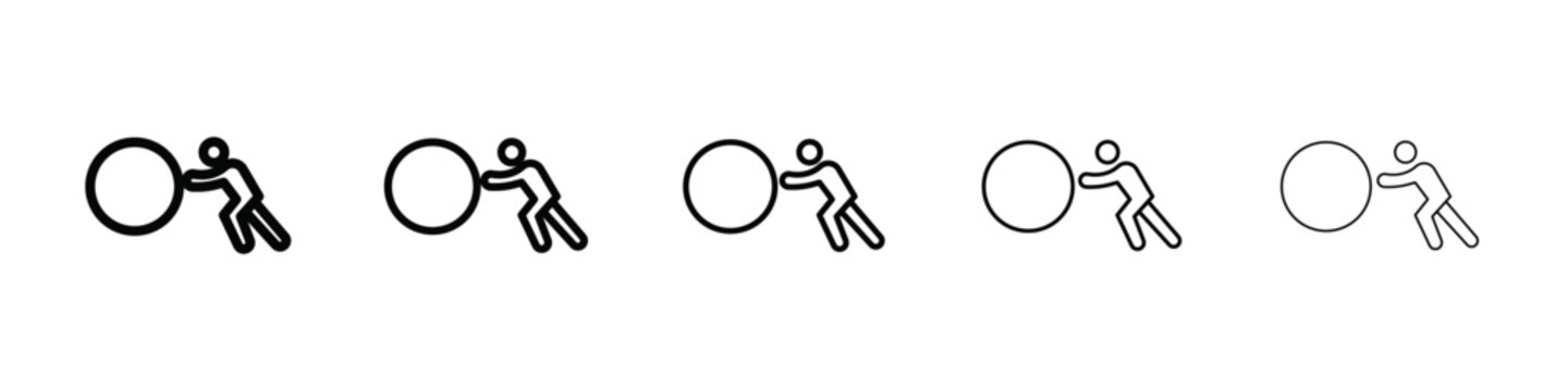 Man pushing another person icon isolated vector on white background set