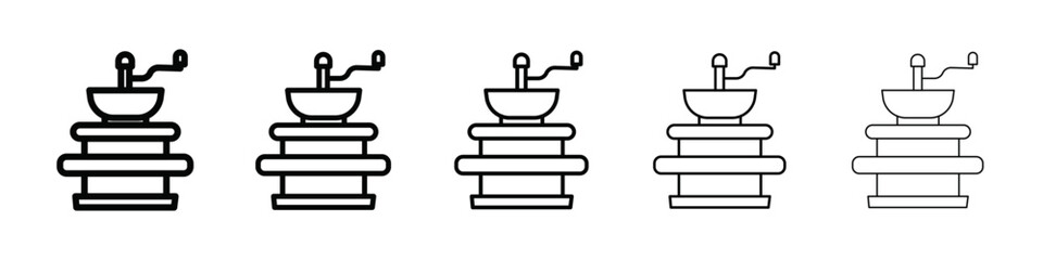 Manual coffee grinder icon isolated vector on white background set