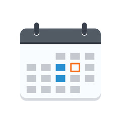 Modern Calendar Icon with Scheduled Appointments Highlighted.
