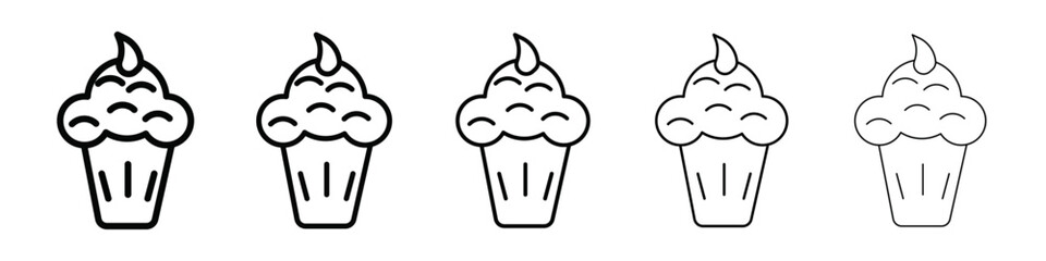 Muffin Icon isolated vector on white background set