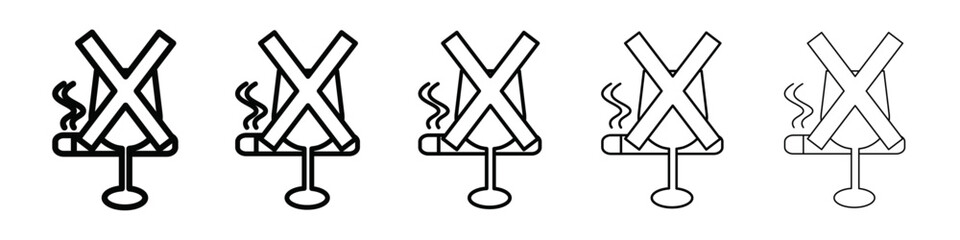 No alcohol and cigarettes icon isolated vector on white background set