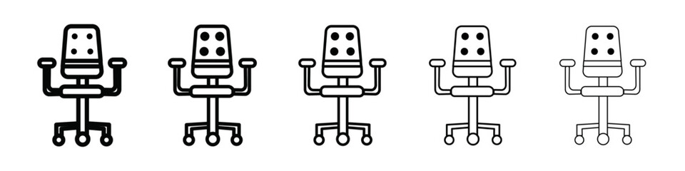 Office chair icon isolated vector on white background set