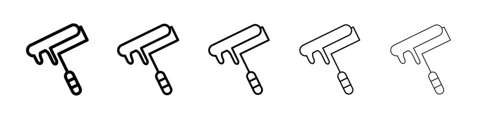 paint roller icon isolated vector on white background set