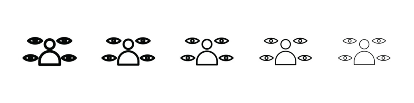 Paranoia icon isolated vector on white background set