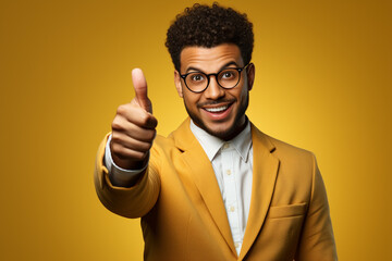 businessman showing thumbs up