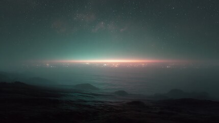 Glitching night landscape